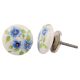 Blue Poppy Flower Flat Knob